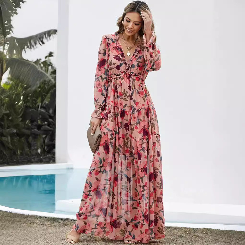 Damen Maxikleid Floralmuster Norvielle - Norvielle