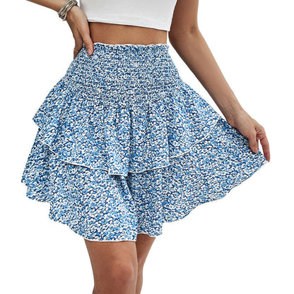 Damen Volantrock Floralmuster Elastischer Bund Norvielle