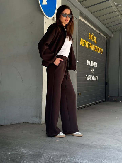 Damen Oversized Jogginganzug mit Kapuze Elastisch