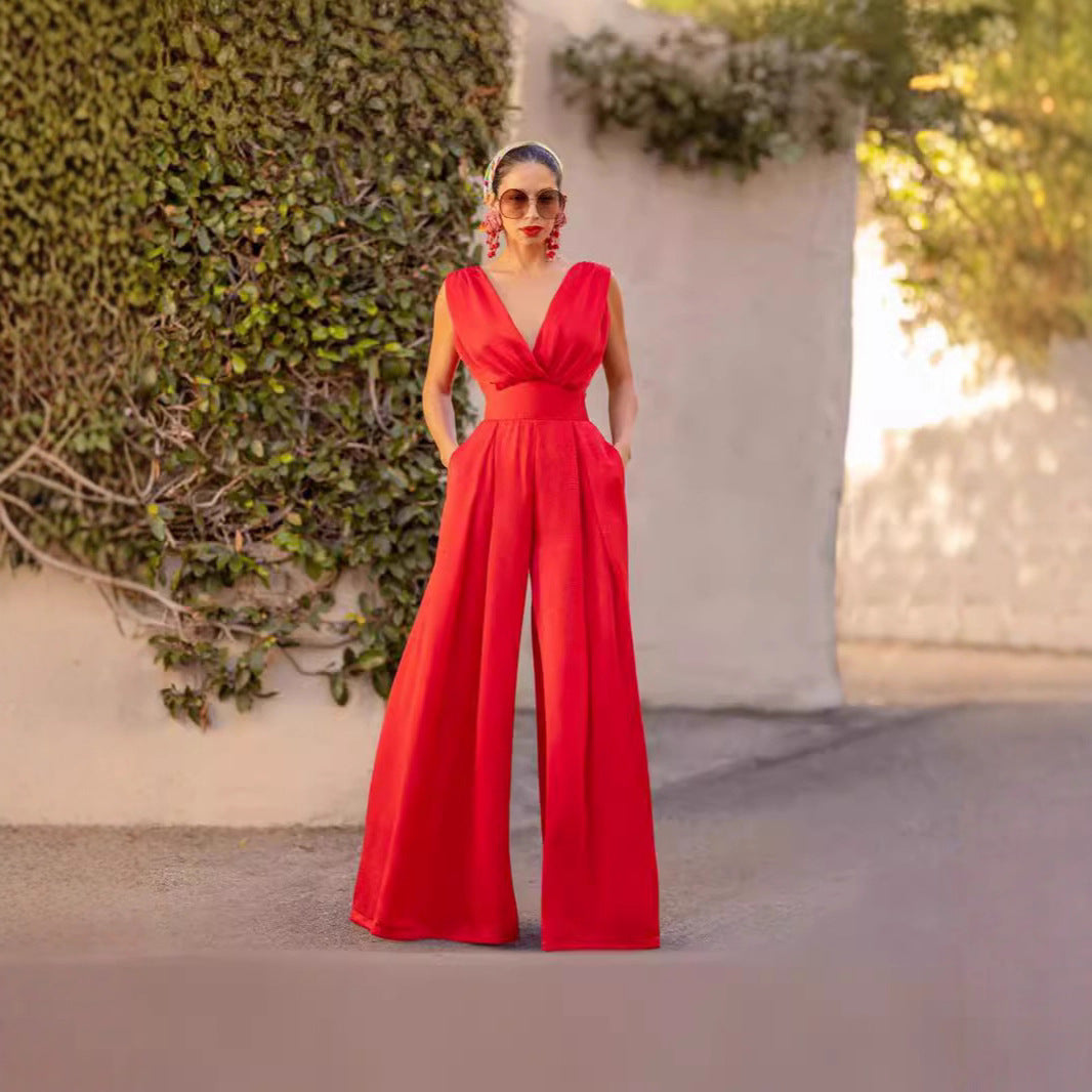 Damen Jumpsuit Eleganter Schnitt Norvielle