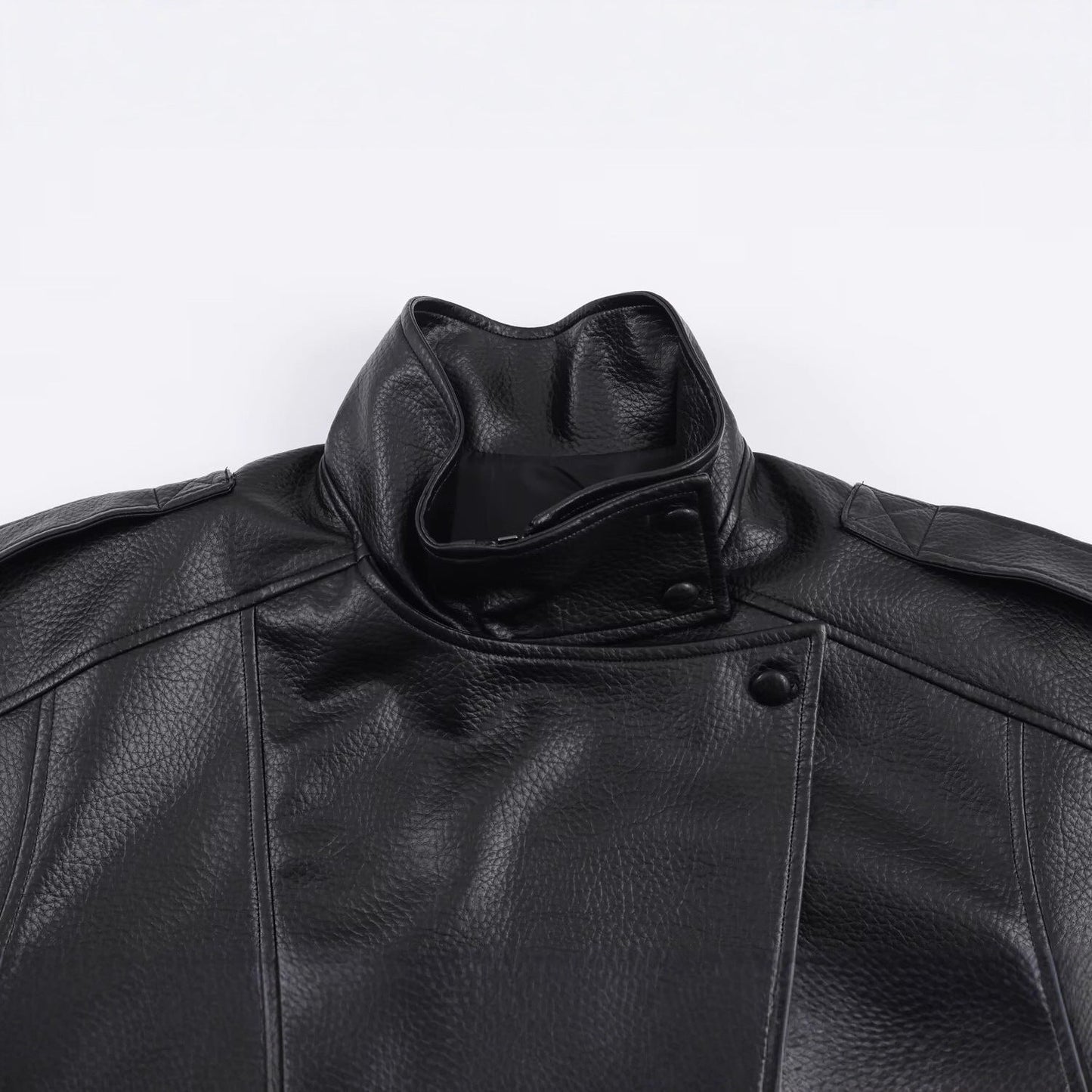 Damen Kunstlederjacke Elegant Revers