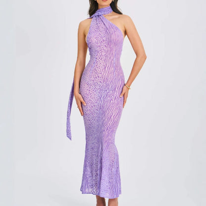 Damen Maxikleid schmal Schnitt mit Knotendetail Norvielle - Norvielle