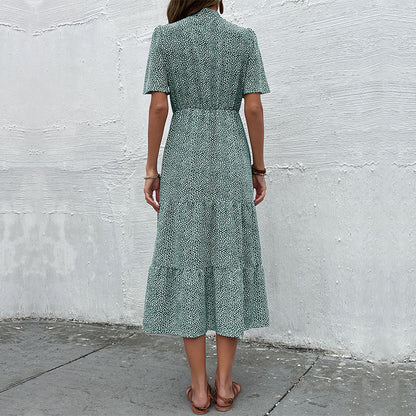 Damen Kleid Kurzärmelig Rüschen Design Norvielle