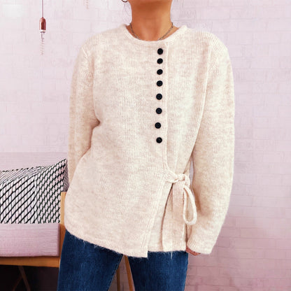Damen Strickpullover mit Knoten Detail Norvielle - Norvielle