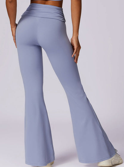 Liana Damen High-Waist Flare Leggings Hellblau - Norvielle