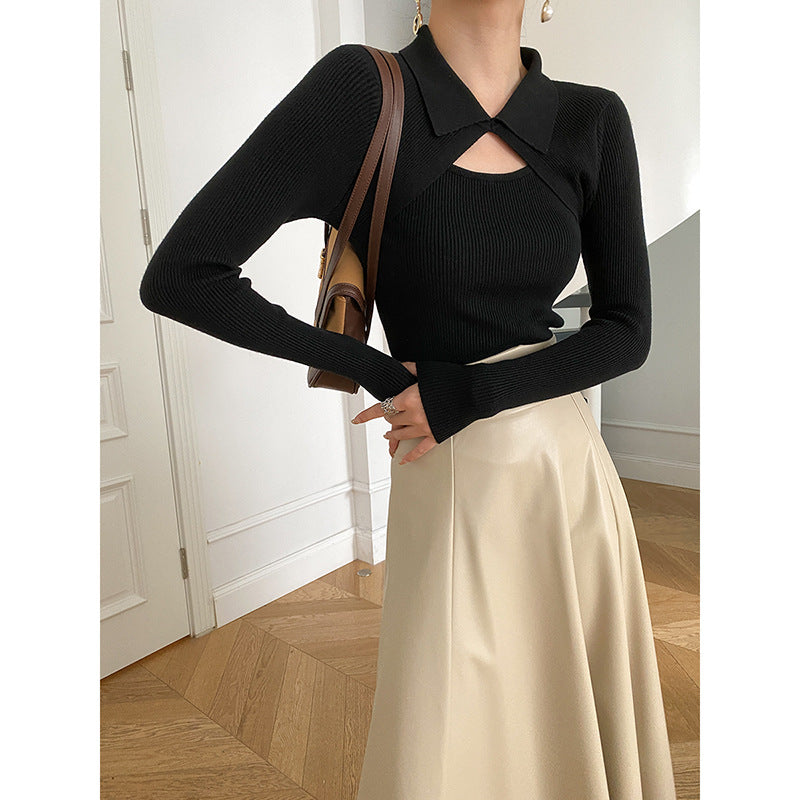 Damen Langarmshirt Raffinierter Ausschnitt Norvielle - Norvielle