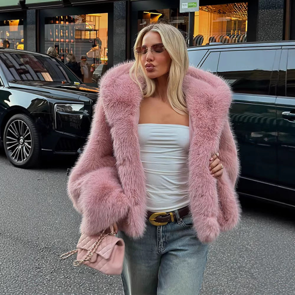 Damen Fleecejacke Weiches Innenfutter Fellkragen Norvielle - Norvielle