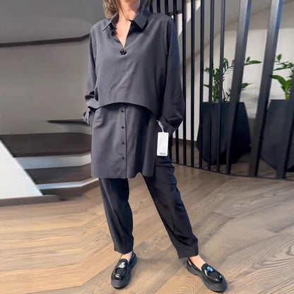 Damen Zweiteiliger Anzug Bluse und Hose Norvielle - Norvielle