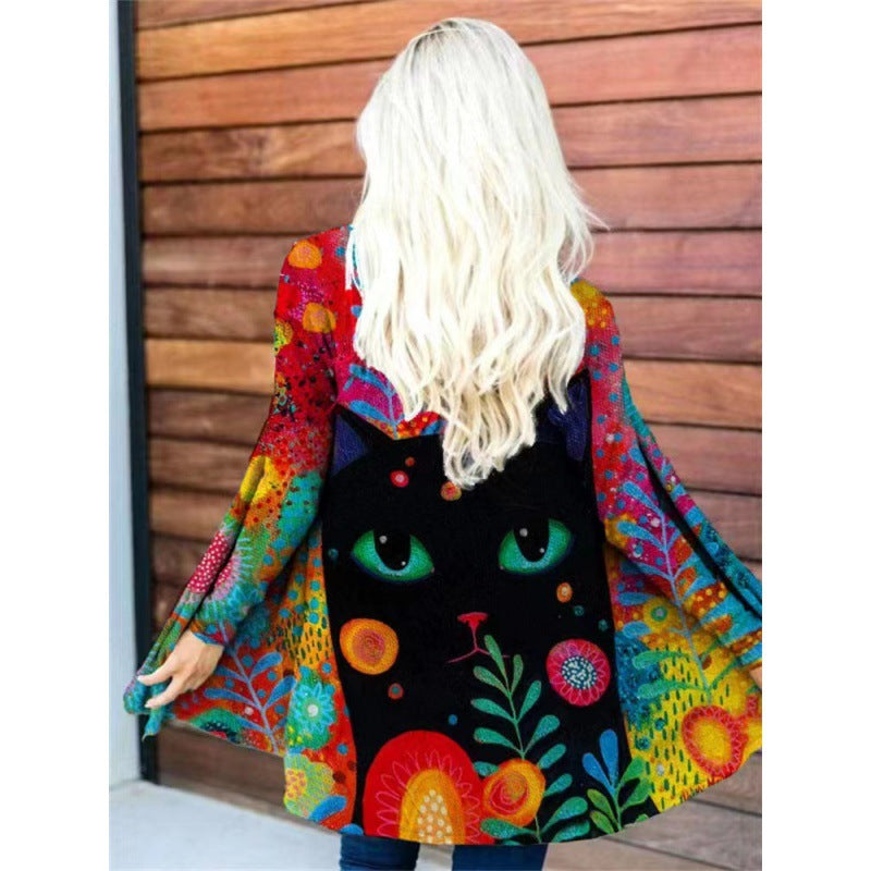 Damen Kapuzenpullover Weit Norvielle Bunt