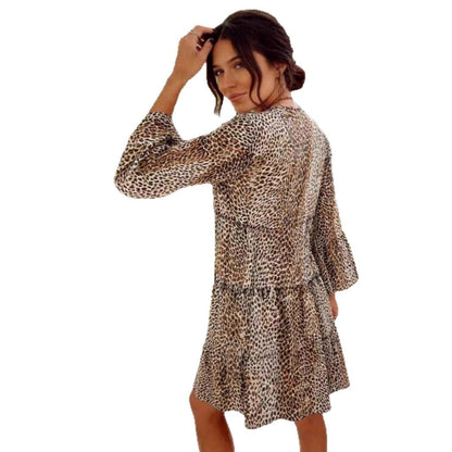 Damen Hemdkleid Luftig Tiermotiv Elegantes Design