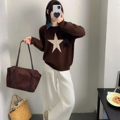 Damen Pullover mit Sternenapplikation Norvielle - Norvielle