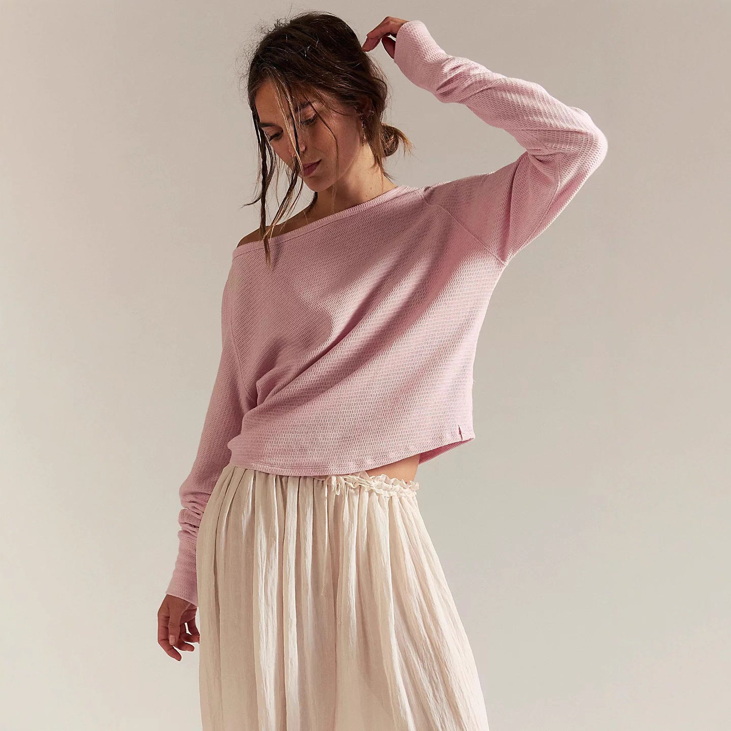 Damen Off-Shoulder Sweatshirt Norvielle Lässig - Norvielle