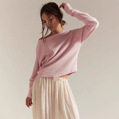 Damen Off-Shoulder Sweatshirt Norvielle Lässig - Norvielle