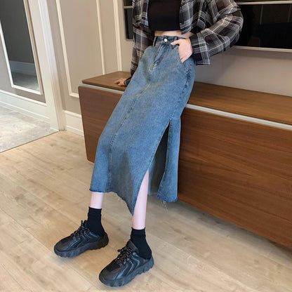 Damen Jeansrock Baumwolle