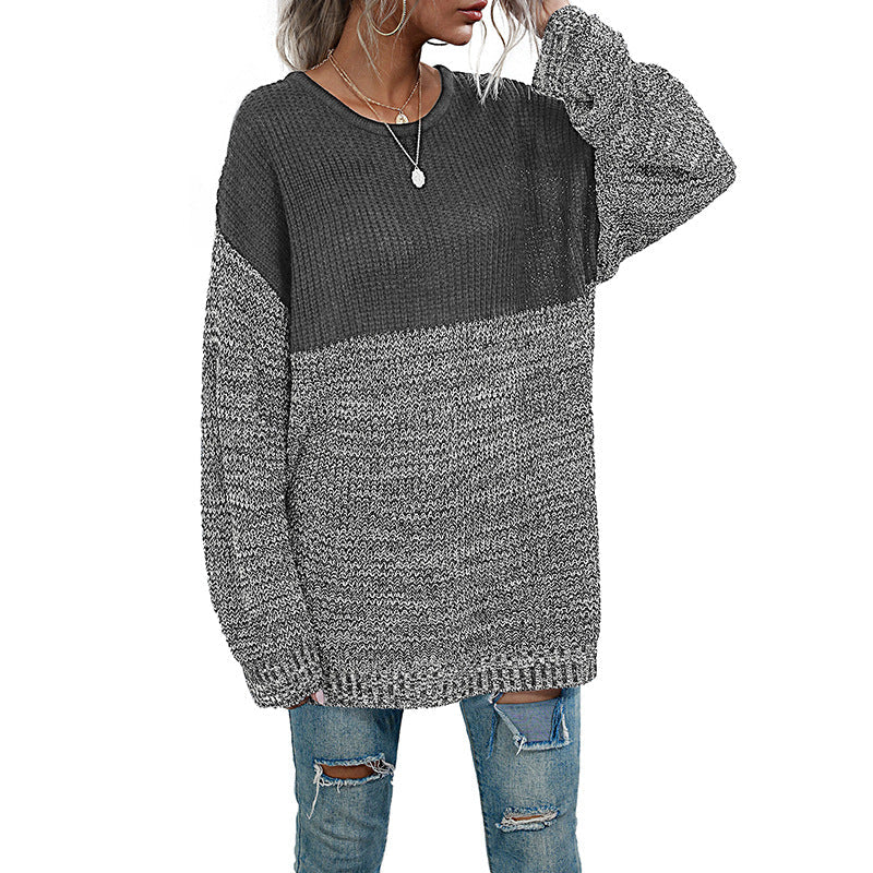 Damen Strickpullover Oversized Lässig Bunt