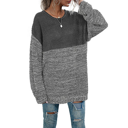 Damen Strickpullover Oversized Lässig Bunt