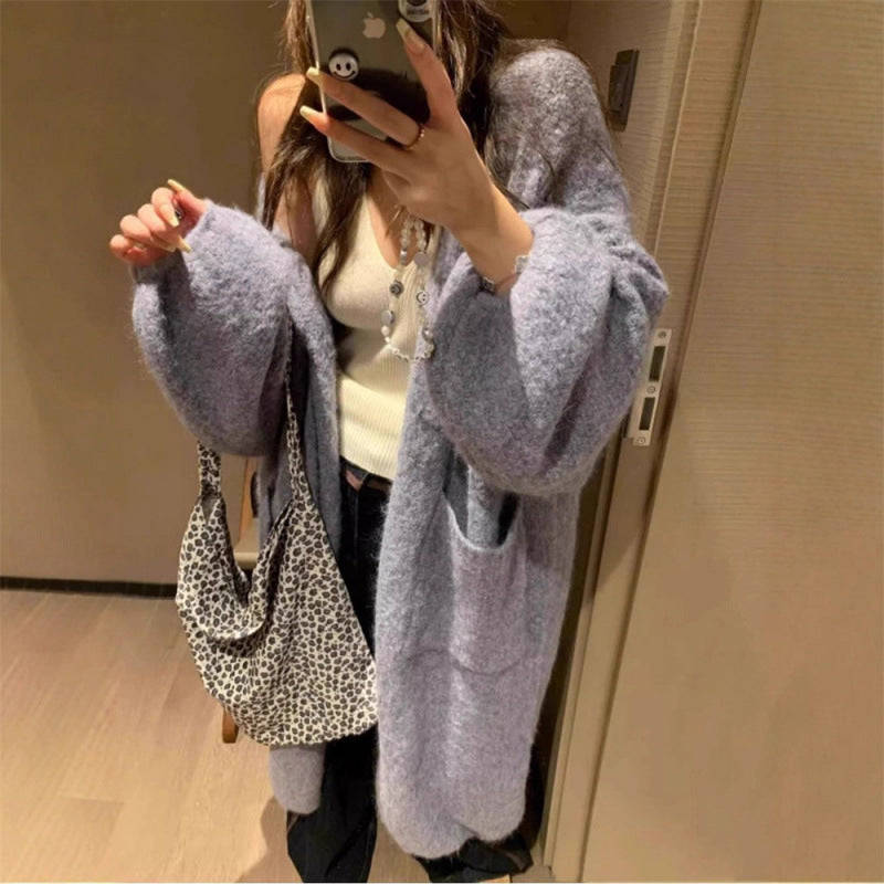 Damen Strickjacke Große Taschen Weiter Schnitt Norvielle