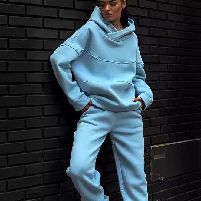 Damen Kapuzenpullover mit weiten Hosen Norvielle
