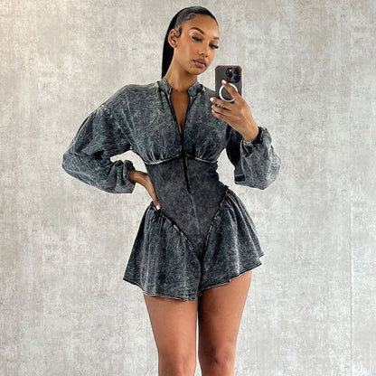 Damen Wickeloverall Puffärmel Norvielle - Norvielle