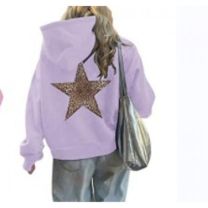 Damen Kapuzenpullover Glitzerndes Sternmotiv Norvielle