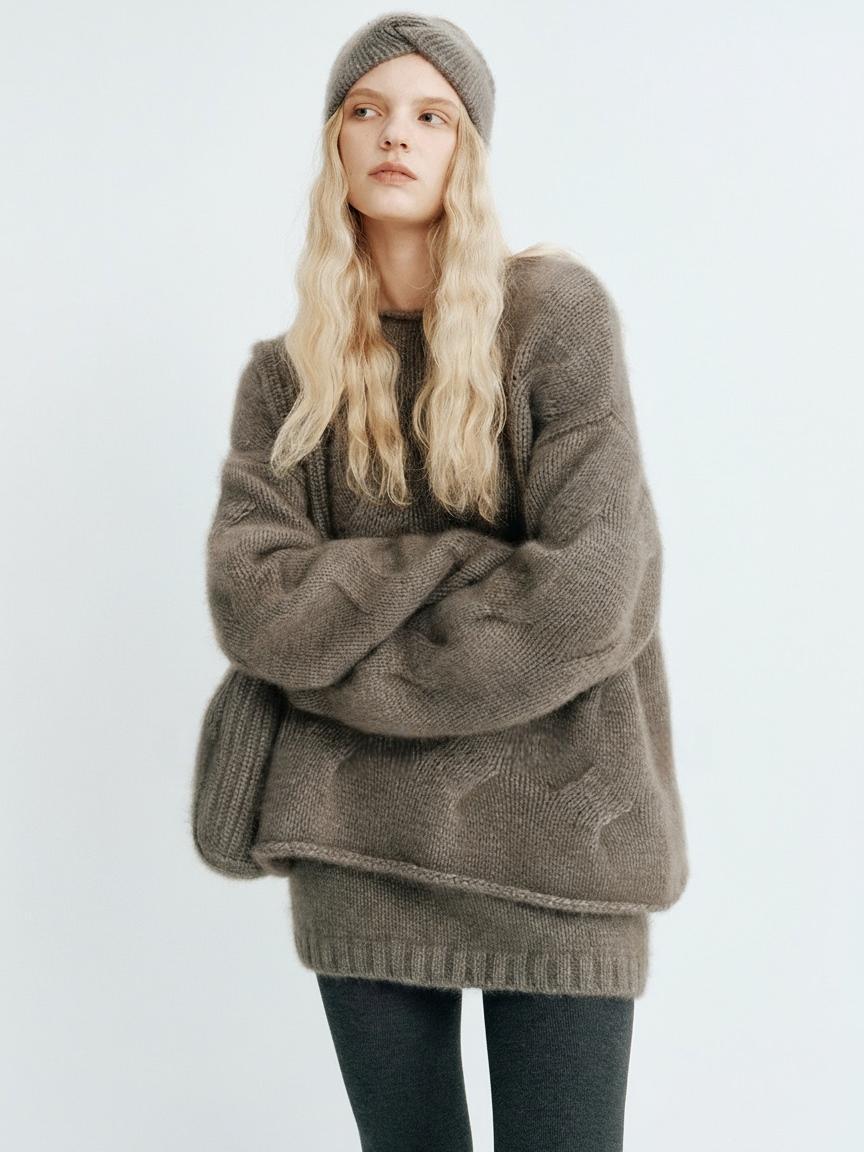 Damen Oversized-Pullover Mohair Norvielle Kuschelig