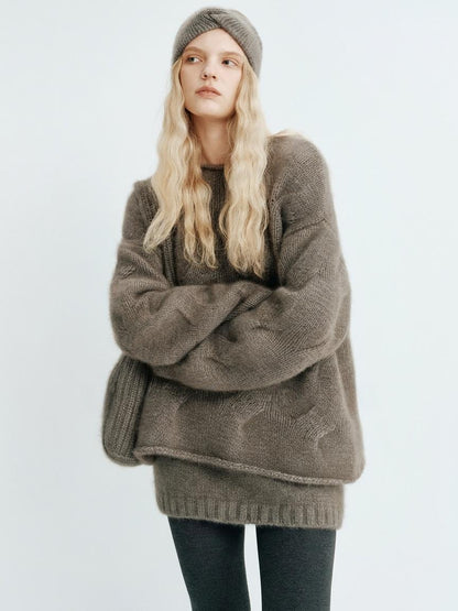 Damen Oversized-Pullover Mohair Norvielle Kuschelig