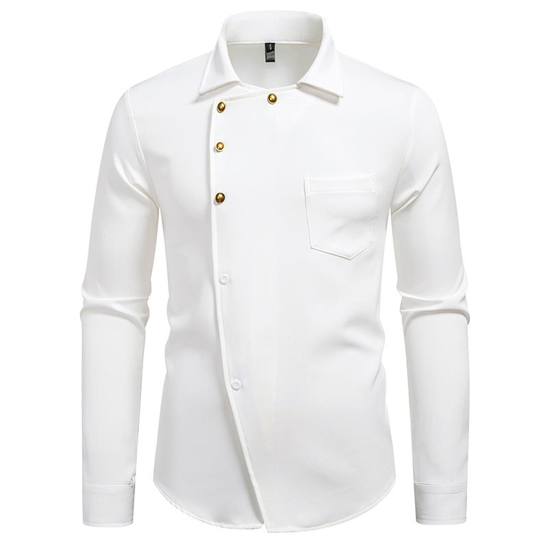 Herren Hemd Asymmetrisches Knopfdesign Elegantes Norvielle