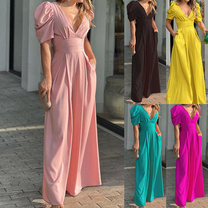 Damen Jumpsuit Puffärmel Elegant Norvielle