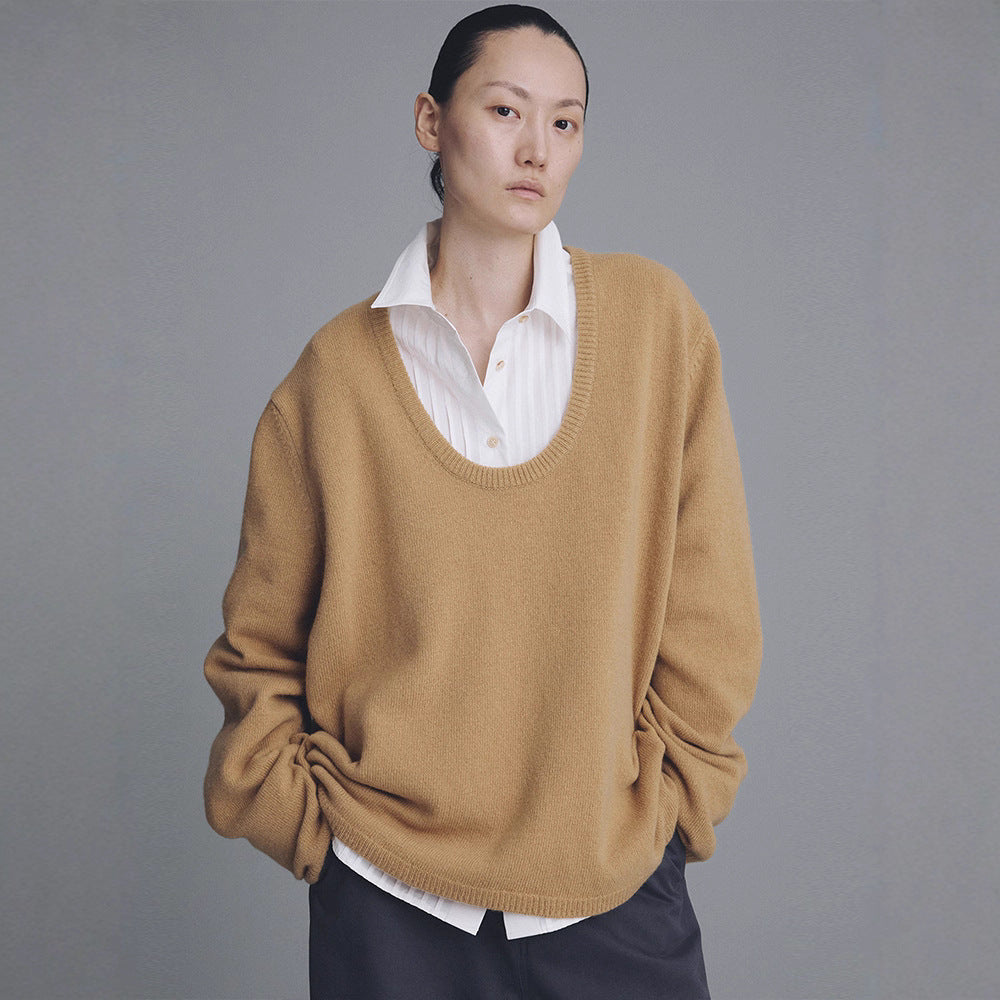 Damen Strickpullover Rundhalsausschnitt Norvielle