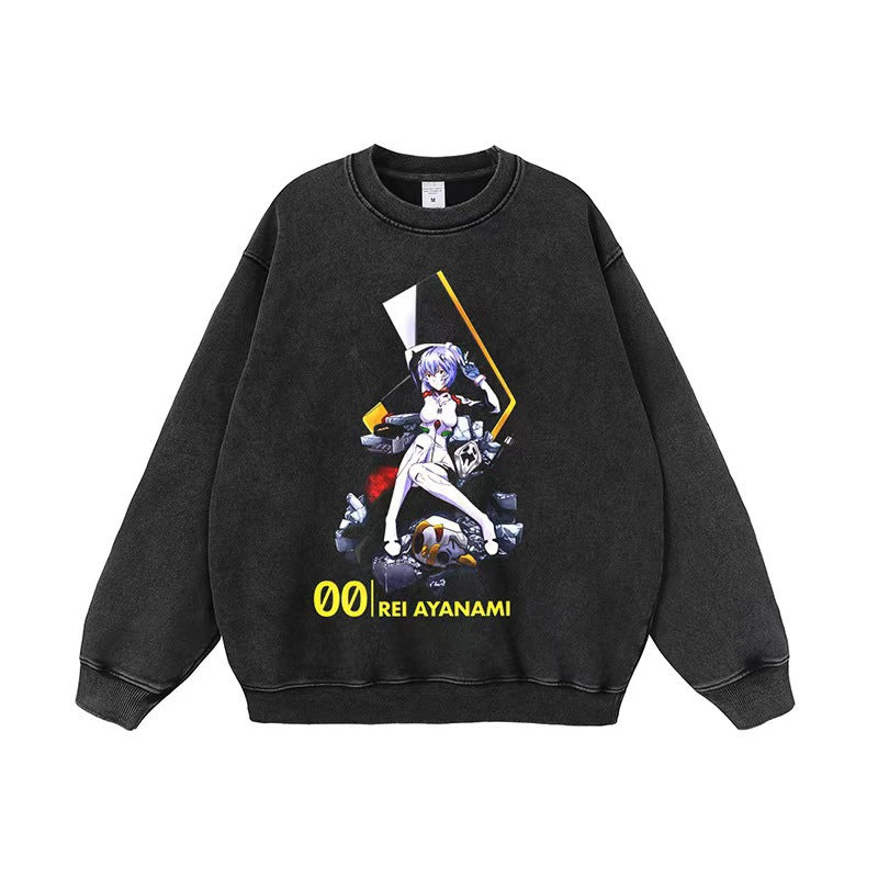 Damen Sweatshirt Anime-Motiv Baumwolle Lässig Grün - Norvielle