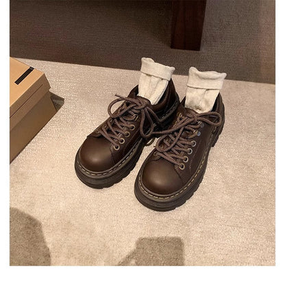 Damen Chunky Schnürschuhe Rutschfest Norvielle