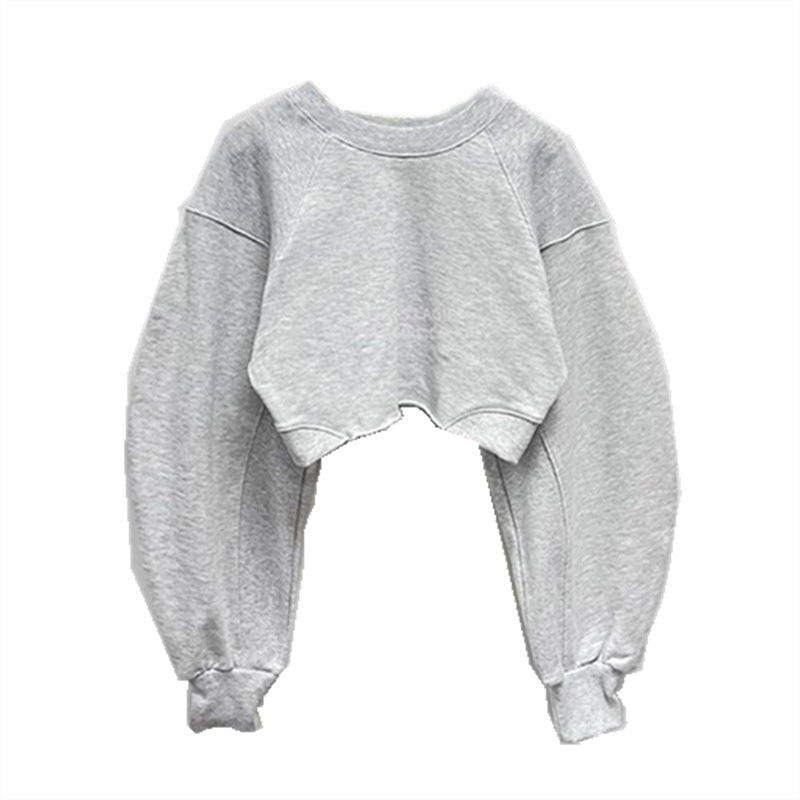 Damen Cropped Sweatshirt Voluminöse Ärmel Norvielle