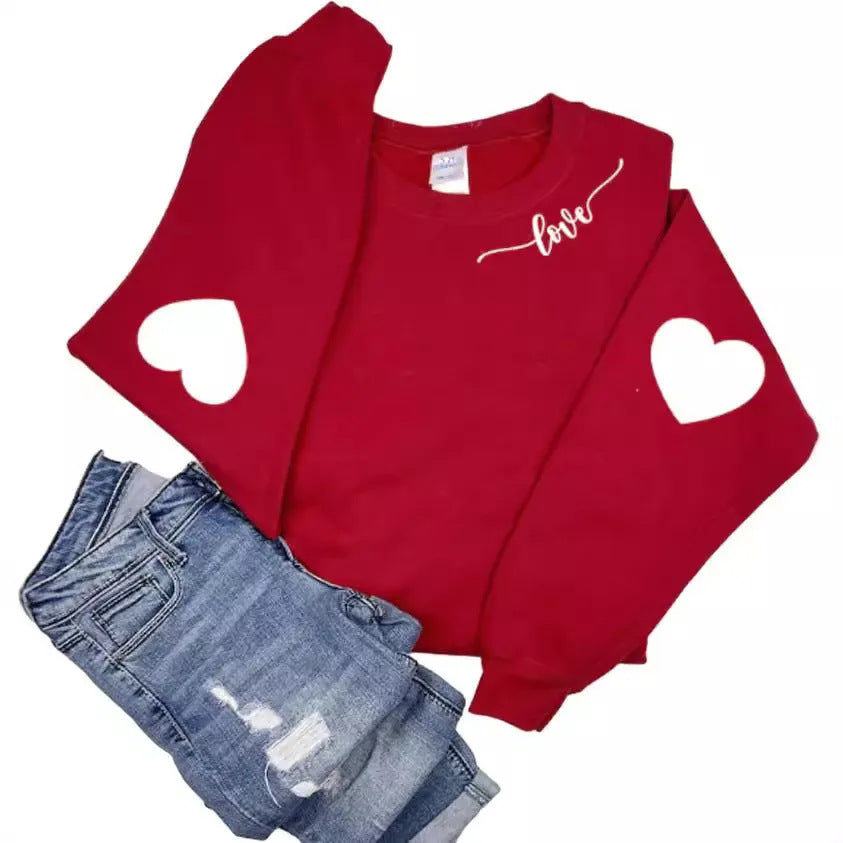 Damen Sweatshirt Herzen-Design Lässiger Schnitt Norvielle