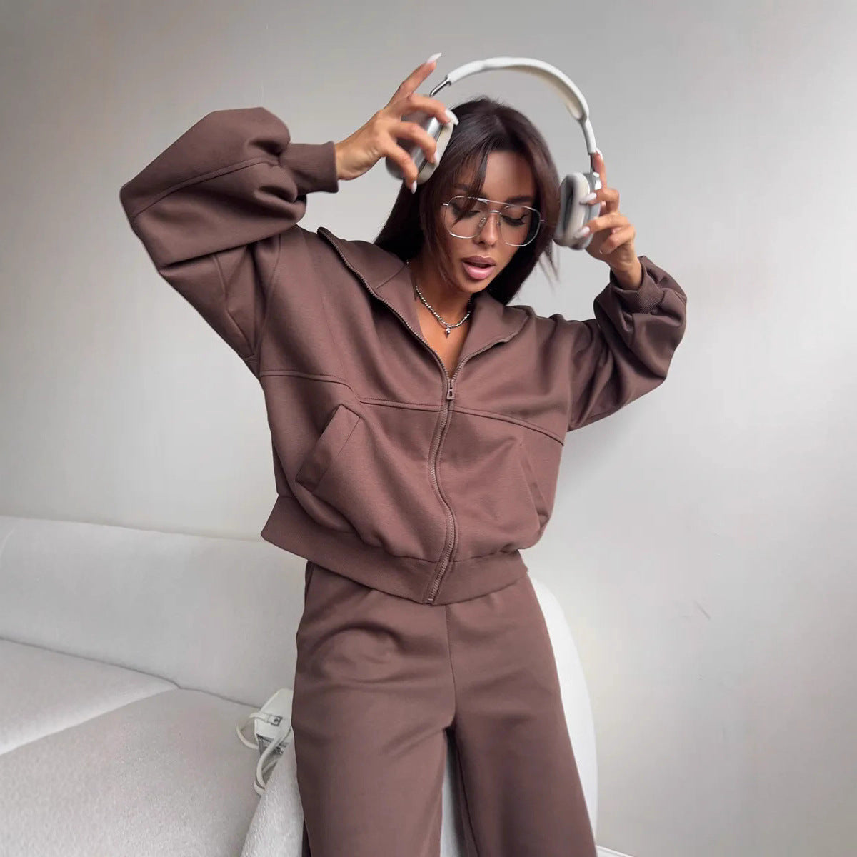 Damen Sweatjacke Jogginghose Set Bequem Norvielle