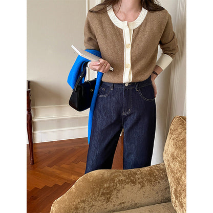 Damen Strickpullover mit Knöpfen Norvielle