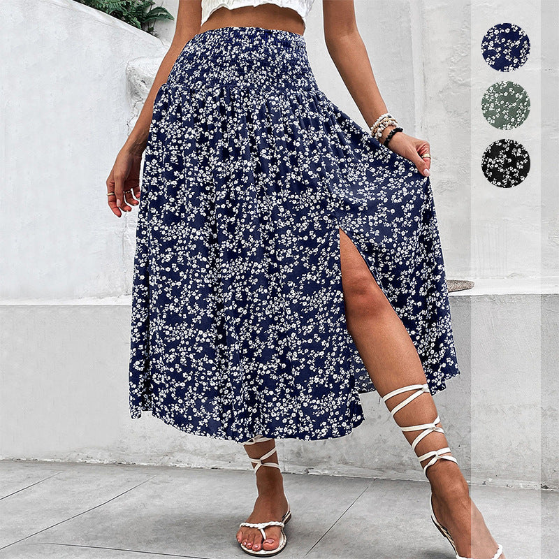 Damen Maxikleid Elastischer Bund Florales Design Norvielle - Norvielle