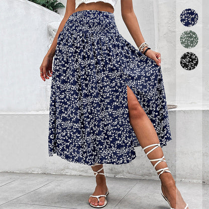 Damen Maxikleid Elastischer Bund Florales Design Norvielle - Norvielle
