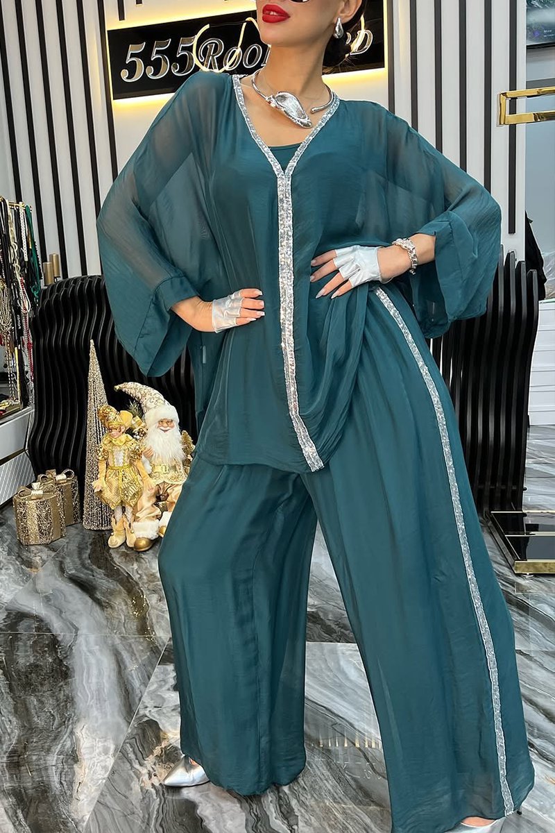 Damen Jumpsuit Luftig Elegant Glitzernd Norvielle