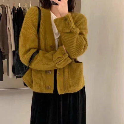 Damen Grobstrickcardigan mit Taschen Norvielle → Damen Grobstrick