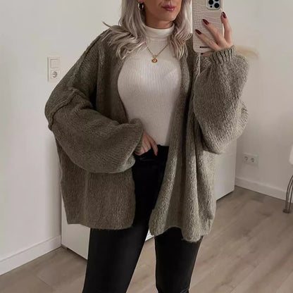 Damen Strickjacke Voluminöse Ärmel Norvielle