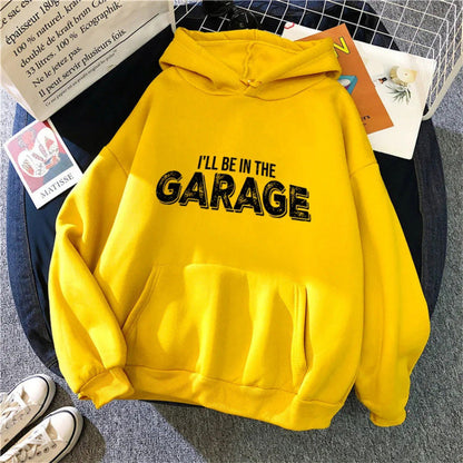 Damen Kapuzenpullover Garagen-Motiv Norvielle