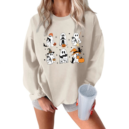 Damen Sweatshirt Grusel Motiv Norvielle Schwarz - Norvielle