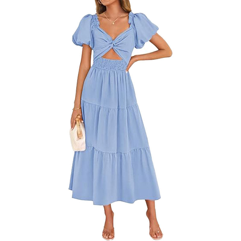 Damen Midi-Kleid Elastisch Floralmuster Norvielle