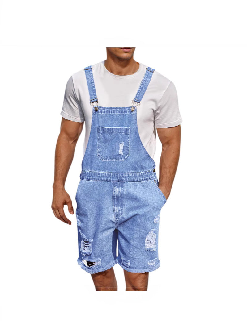 Herren Latzhose Denim Distressed