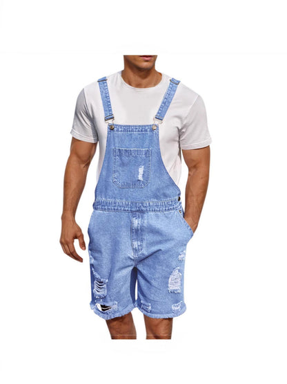 Herren Latzhose Denim Distressed