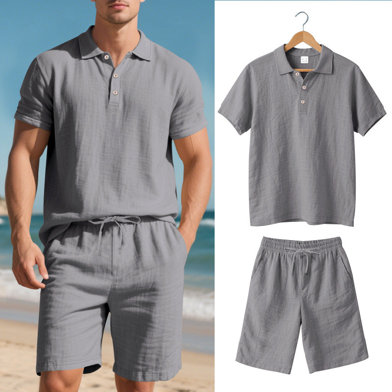 Norvielle Damen Kurzärmliges Poloshirt und Shorts Strandanzug