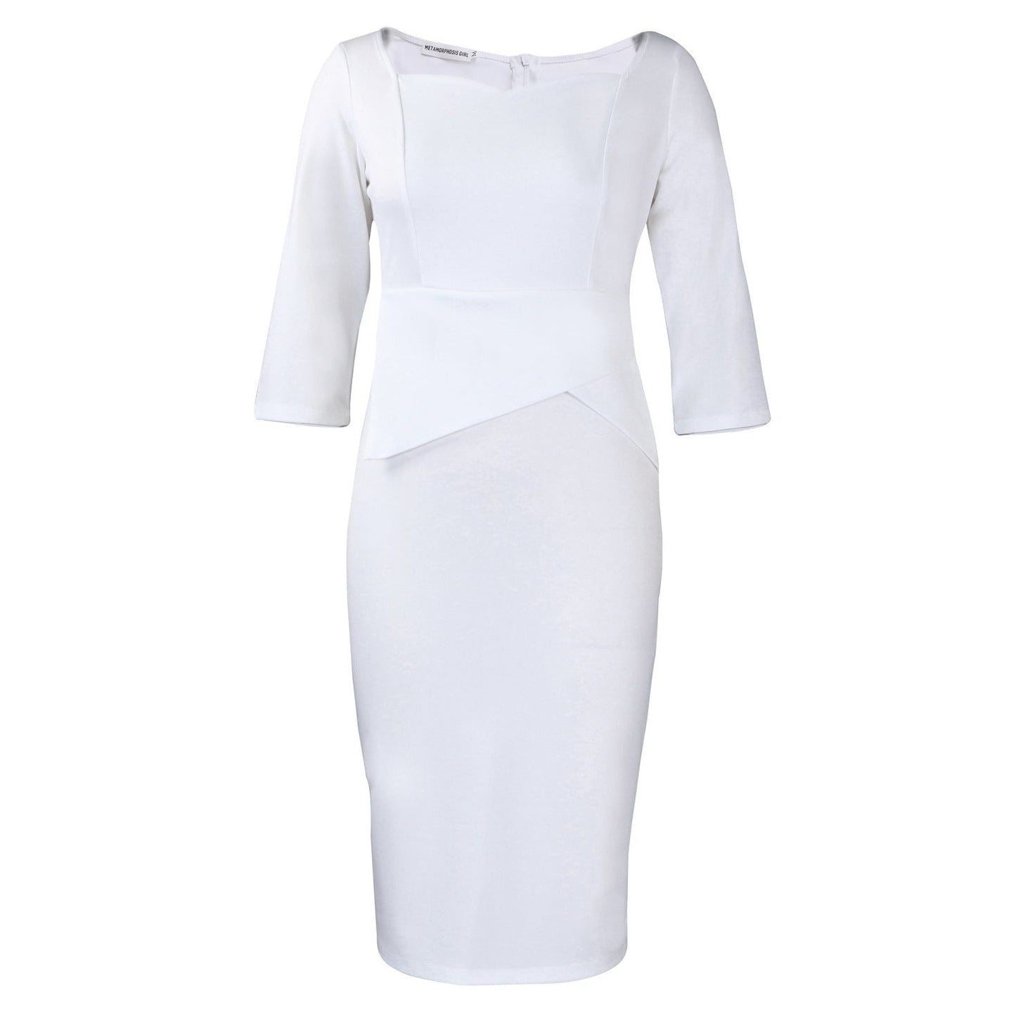 Damen Bodycon-Kleid Asymmetrischer Saum 3/4 Ärmel Norvielle