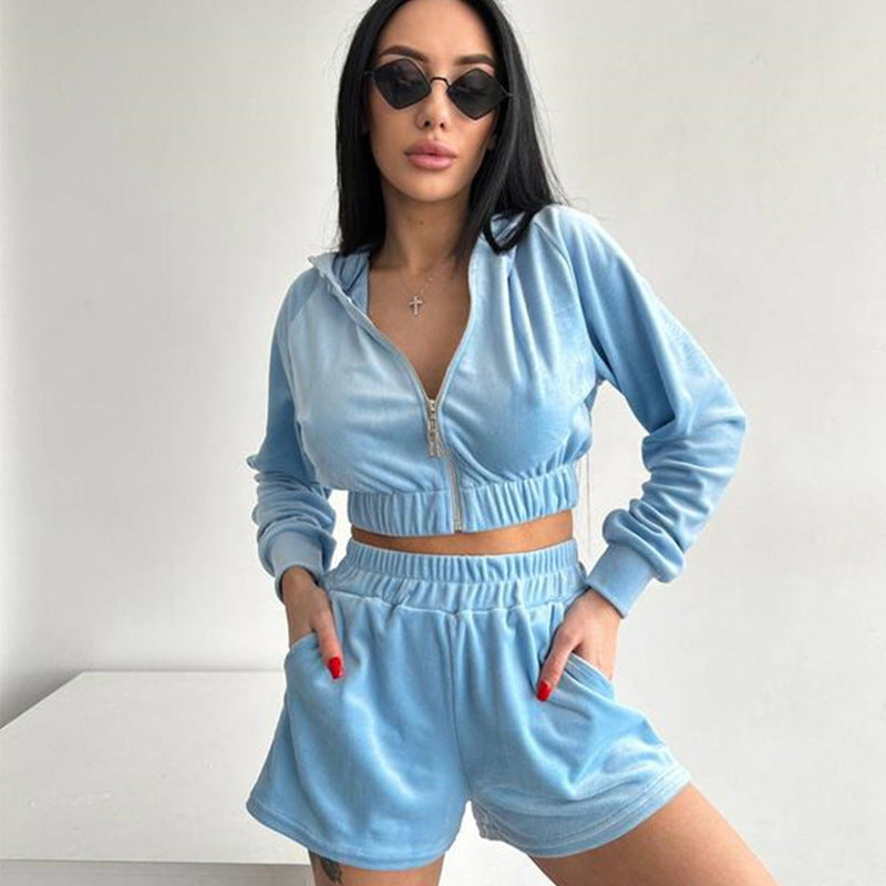 Damen Sweatset Hochkragen Kordelzug Norvielle - Norvielle