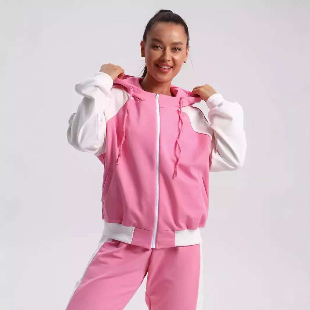 Damen Sportanzug Kapuzenpullover Nagelstreifen Bequem Norvielle - Norvielle