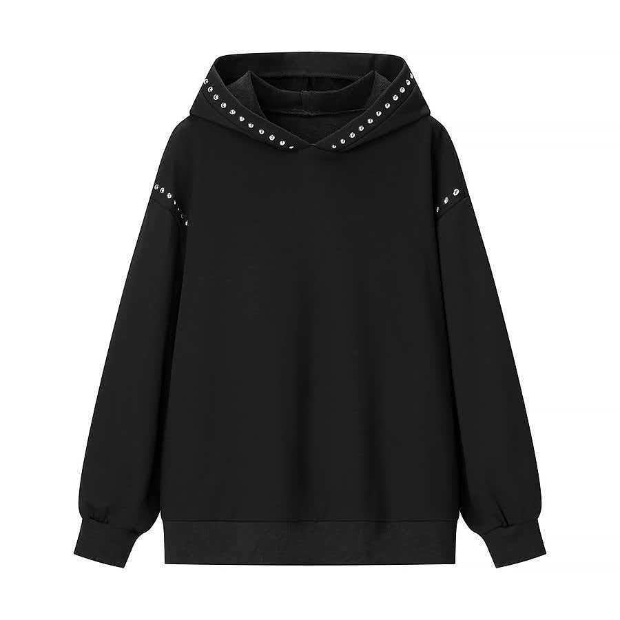 Damen Hoodie Nieten Elegant